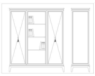 Free AutoCAD 2D Editable Drawings for Bookcases & Dressers_ 12