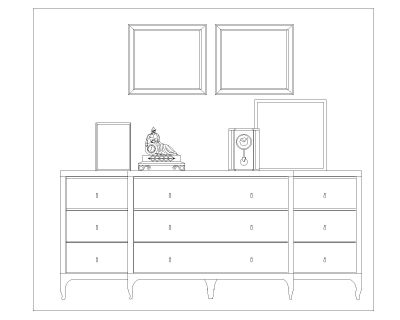 Free AutoCAD 2D Editable Drawings for Bookcases & Dressers_ 13
