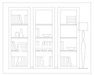 Free AutoCAD 2D Editable Drawings for Bookcases & Dressers_ 14