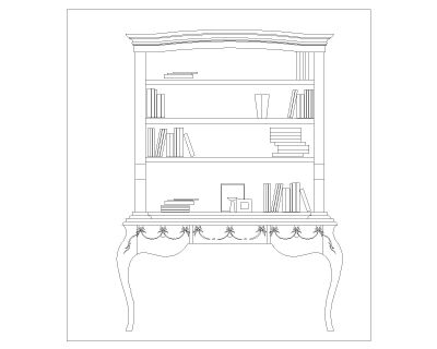Free AutoCAD 2D Editable Drawings for Bookcases & Dressers_ 2