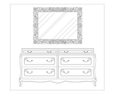 Free AutoCAD 2D Editable Drawings for Bookcases & Dressers_ 5