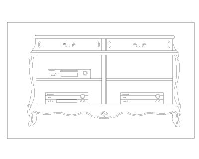 Free AutoCAD 2D Editable Drawings for Bookcases & Dressers_ 8