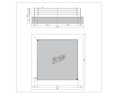 Free AutoCAD 2D Editable Drawings for Boxing Ring Plan & Elevation