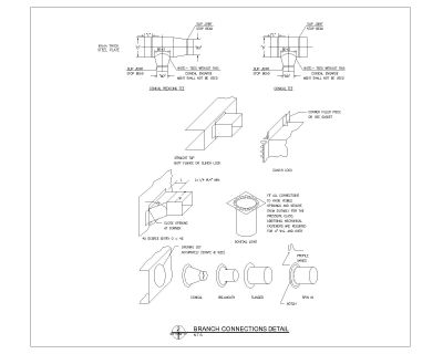 Free AutoCAD 2D Editable Drawings for Branch Connections Detail