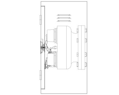 Breeching Inlet Elevation Architectural Drawing. CAD block in DWG format free download.