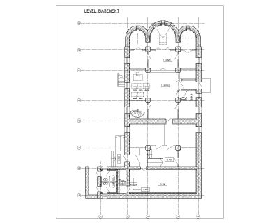 Free AutoCAD 2D Drawing for Multi Level Church House Design Basement Plan_1