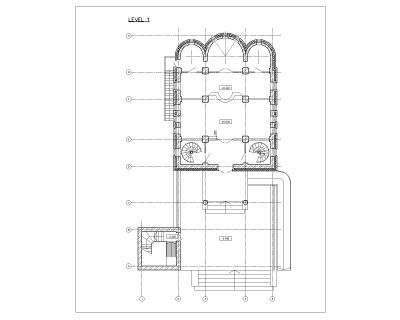Free AutoCAD 2D of Brick Work Multi Level Church Design Ground Floor Plan_2