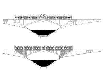 Free AutoCAD Editable Drawing for Bridge Elevation View