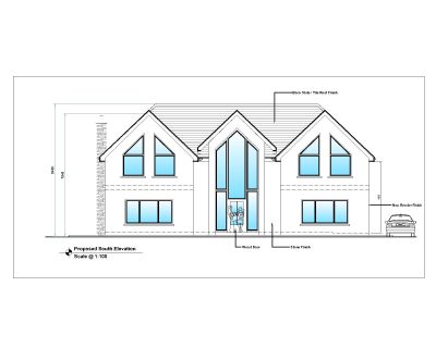 Free AutoCAD 2D Editable Drawings for British Standard Smart House Design Elevation_A