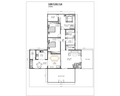 Cabin Floor Plan (Option-B) CAD Block – DWG AutoCAD Editable Drawing (Free Download)