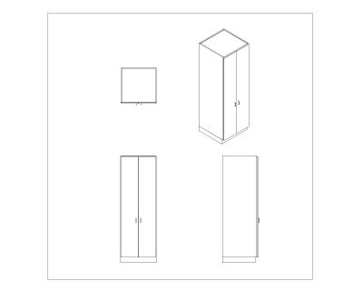 Free AutoCAD 2D Editable Isometric Drawings for Cabinet & Shelves design - 15