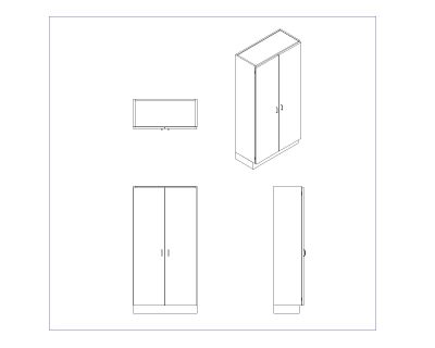 Free AutoCAD 2D Editable Isometric Drawings for Cabinet & Shelves design - 9