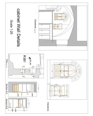 Free AutoCAD 2D Editable Drawings for Cabinet Wall Details