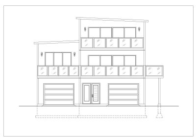Free AutoCAD 2D editable Drawing for Canadian House Modern Style Elevation_1