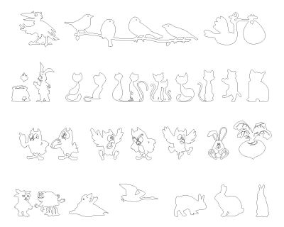 Cartoon Animals-Model-3 Architectural Drawing. CAD block in DWG format free download.