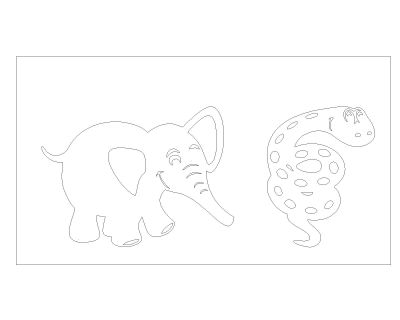 Free AutoCAD 2D Editable Drawings for Cartoon / Animal Animations - 50