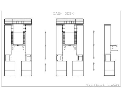 Free AutoCAD 2D Editable Drawings for Cash Desk Details