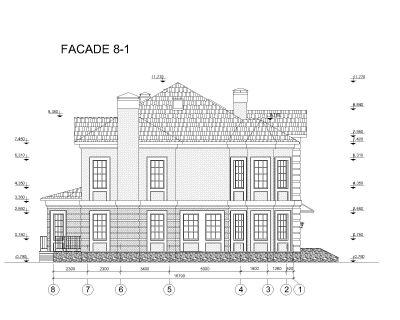 Free AutoCAD 2D Drawings for Castle Design Architectural Elevation - 7