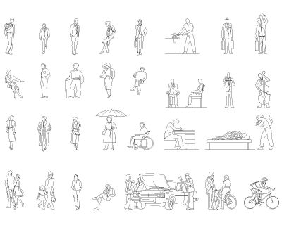 Casual people -1 Model Architectural Drawing. CAD block in DWG format free download.