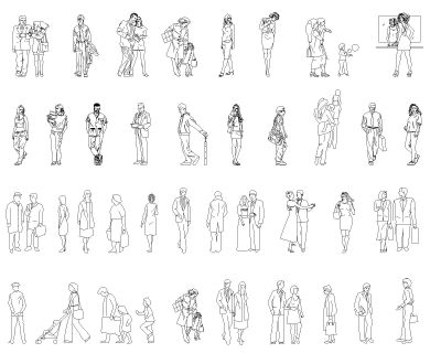 Casual people -3 Model Architectural Drawing. CAD block in DWG format free download.