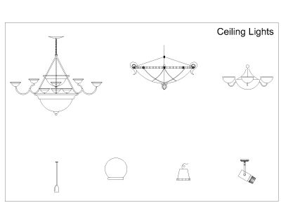 Free AutoCAD 2D Editable Drawings for Ceiling Electirc Symbols- 1