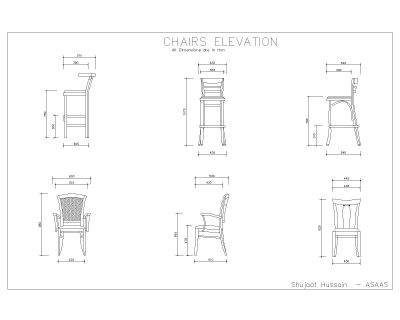 Free AutoCAD 2D Editable Drawings for CHAIRS ELEVATION_ 2