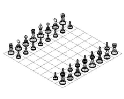 Free AutoCAD 3D Editable Drawings for Chess_3D Model