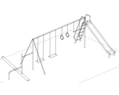 Free AutoCAD Drawing of Children Playground-Equipment 3D View