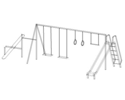 Free AutoCAD 3D Editable Drawing of Children Riders for Parks - 1