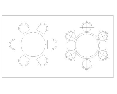 Free AutoCAD 2D Editable Drawings for Circular Shape Meeting & Dining Table_ 10
