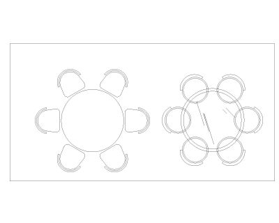 Free AutoCAD 2D Editable Drawings for Circular Shape Meeting & Dining Table_ 13