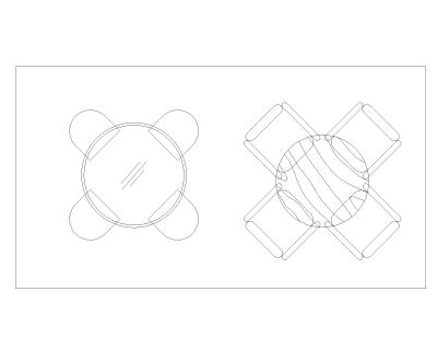 Free AutoCAD 2D Editable Drawings for Circular Shape Meeting & Dining Table_ 16