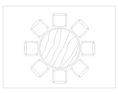 Free AutoCAD 2D Editable Drawings for Circular Shape Meeting & Dining Table_ 6