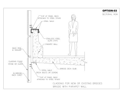 Free AutoCAD Editable Drawing of Brdige Cladding Design - 3