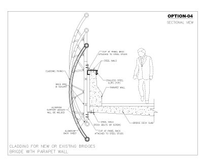 Free AutoCAD Editable Drawing of Brdige Cladding Design - 4