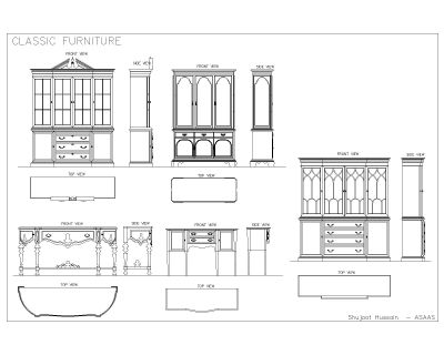 Free AutoCAD 2D Editable Drawings for Classic Furniture Idea - 05