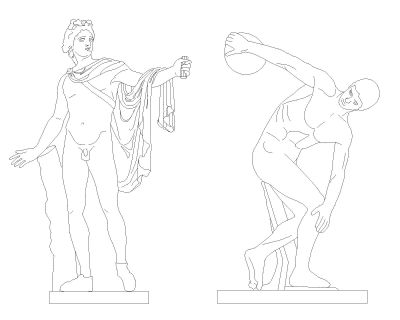 Free AutoCAD 2D Editable Drawings for Classical greek-roman sculpture - 2