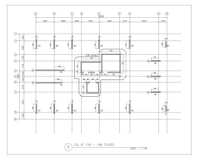 Free AutoCAD 2D Editable Drawings for Column Plan in RCC Slab Details - 3