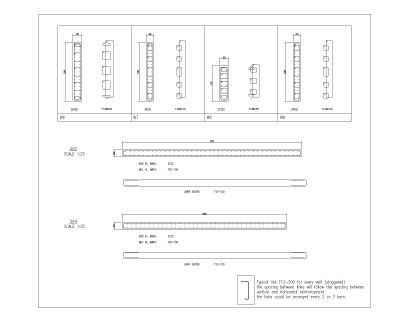 Free AutoCAD 2D Editable Drawings for Column & Walls Reinforcement Details_ 7