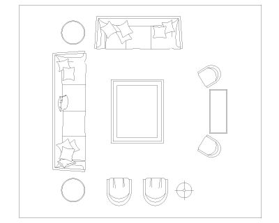 Free AutoCAD 2D Editable Drawings for Complete Sofa Set with Tables for Lounge & Dining_8