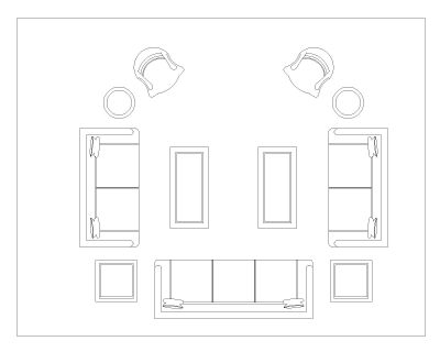 Free AutoCAD 2D Editable Drawings for Complete Sofa Set with Tables for Lounge & Dining_9