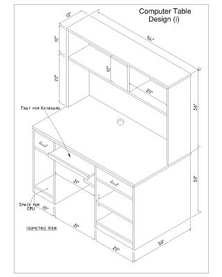 Free AutoCAD 2D Editable Isometric Drawings for Tables & Lamps -2