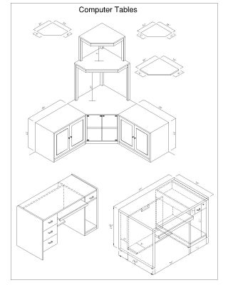 Free AutoCAD 2D Editable Isometric Drawings for Tables & Lamps -3