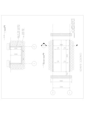 Free AutoCAD 2D Editable Drawings for Concrete Bunker