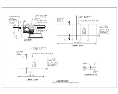 Free AutoCAD 2D Editable Drawings for Concrete Stoop Details