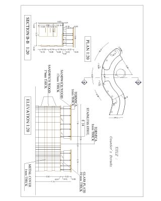 Free AutoCAD 2D Editable Drawings for Counter's Details