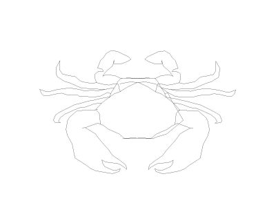Free AutoCAD 2D Editable Drawings for Crab animal