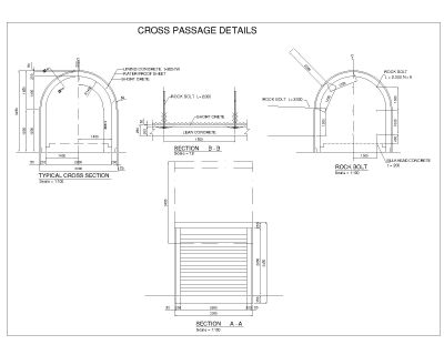 CROSS PASSAGE DETAILS for Tunnels CAD Block – DWG AutoCAD Editable Drawing (Free Download)