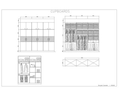 Free AutoCAD 2D Editable Drawings for Cupboards & Wardrobes Design - 1