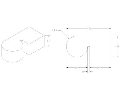 Free AutoCAD 2D Editable Drawings for Curbs & Blocks Isometric view with dimensions - 31